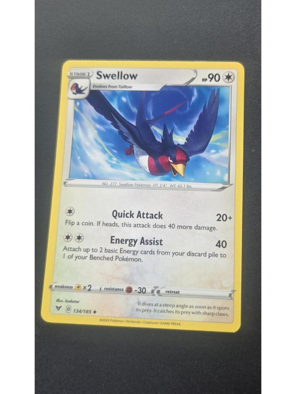 Swellow Pokemon Card Stage 1